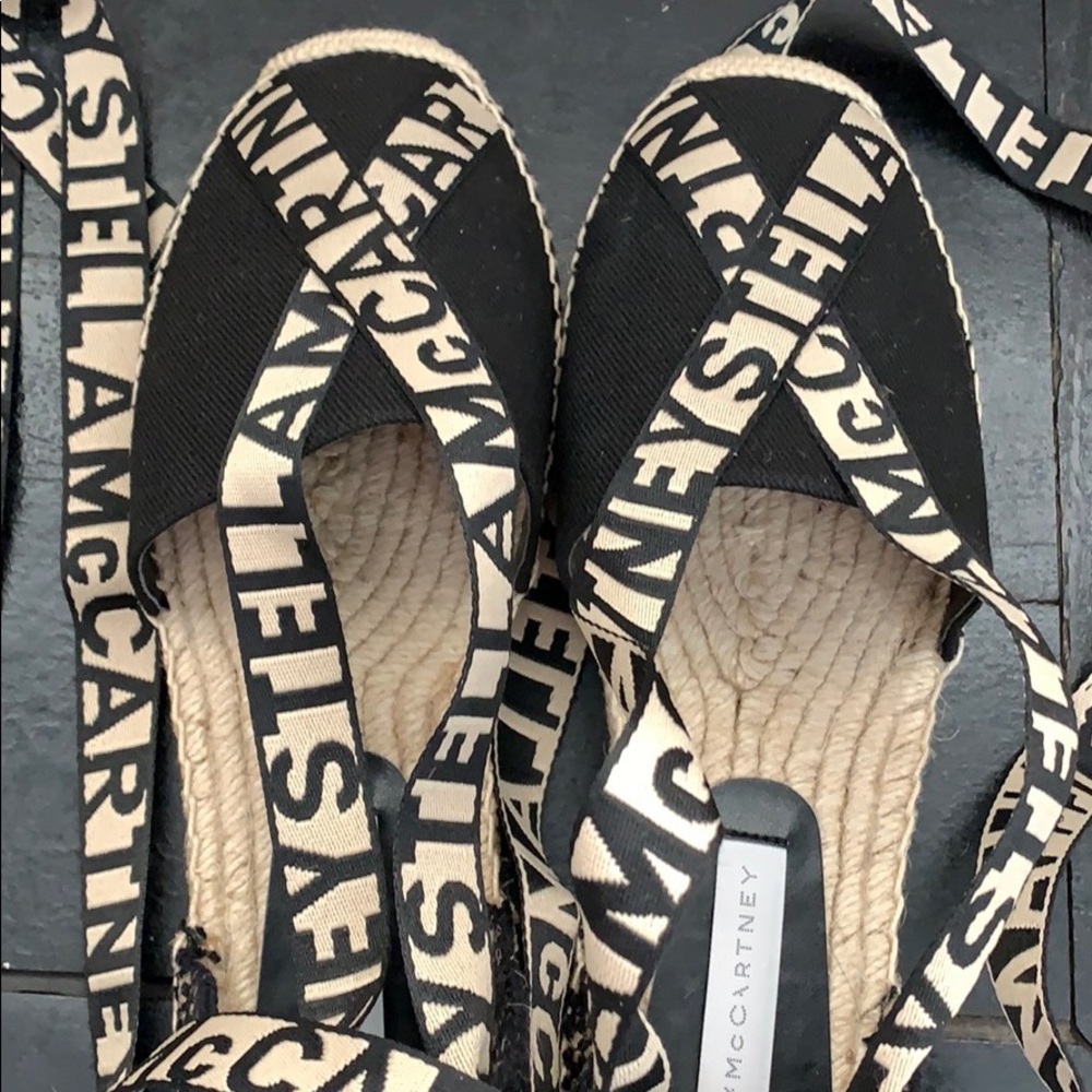 NWT Stella McCartney flat espadrilles logo ribbon - Picture 14 of 16